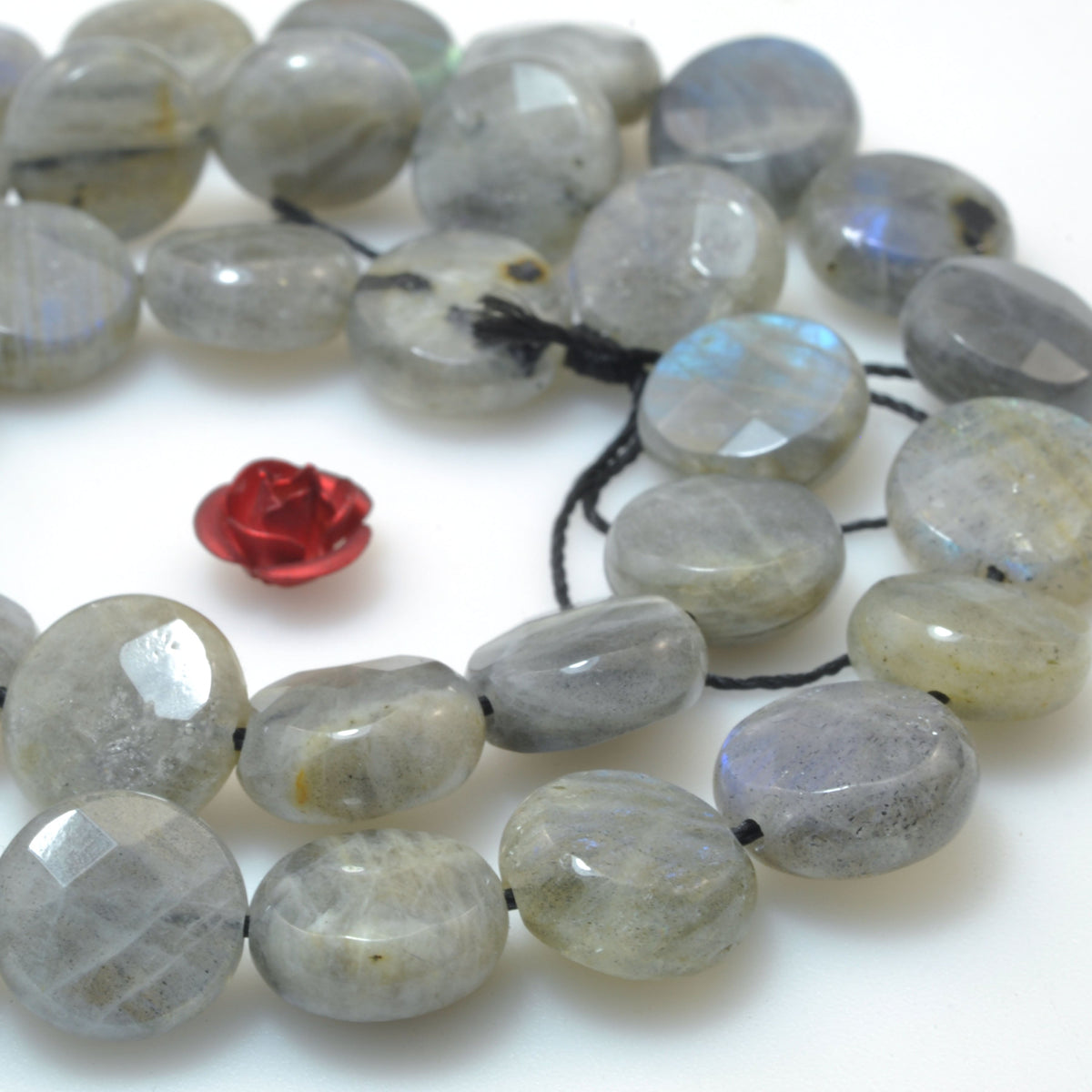 Natural Labradorite Stone faceted coin beads wholesale gemstone jewelry for jewelry making diy bracelet necklace Design