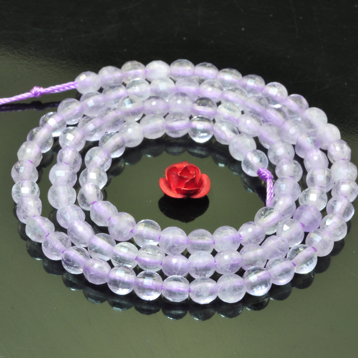 YesBeads natural Lavender Purple Jade micro faceted coin loose beads wholesale gemstone jewelry making 4m 15"