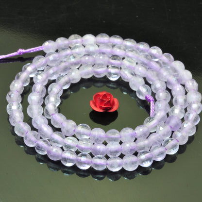 YesBeads natural Lavender Purple Jade micro faceted coin loose beads wholesale gemstone jewelry making 4m 15"