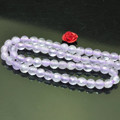 YesBeads natural Lavender Purple Jade micro faceted coin loose beads wholesale gemstone jewelry making 4m 15"