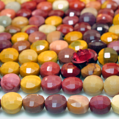 YesBeads Natural Mookaite gemstone micro faceted coin loose beads wholesale jewelry making 6mm