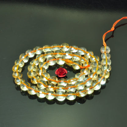 Natural Citrine micro faceted coin loose beads yellow crystal wholesale gemstone jewelry making bracelet necklace diy