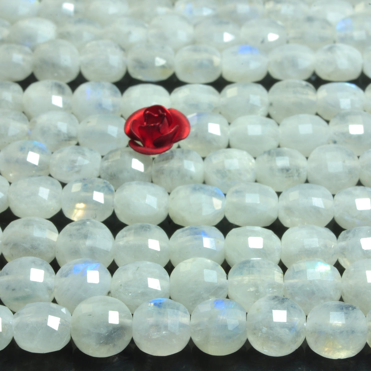 YesBeads natural rainbow Moonstone A grade gemstone micro faceted coin loose beads wholesale jewelry making 15"