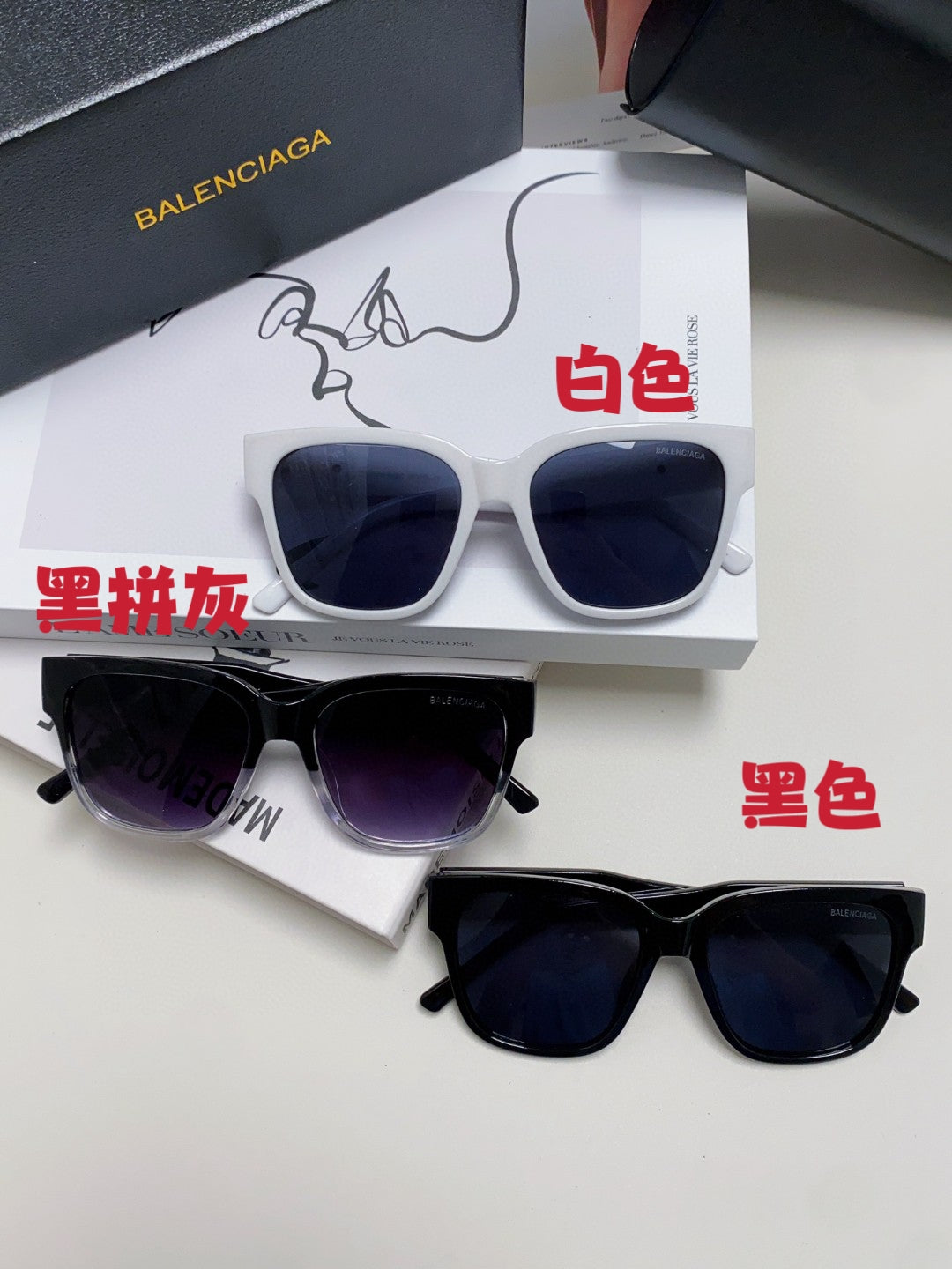 Balenciaga Fashion Red Lens Sunglasses for Men & Women - detail image 10