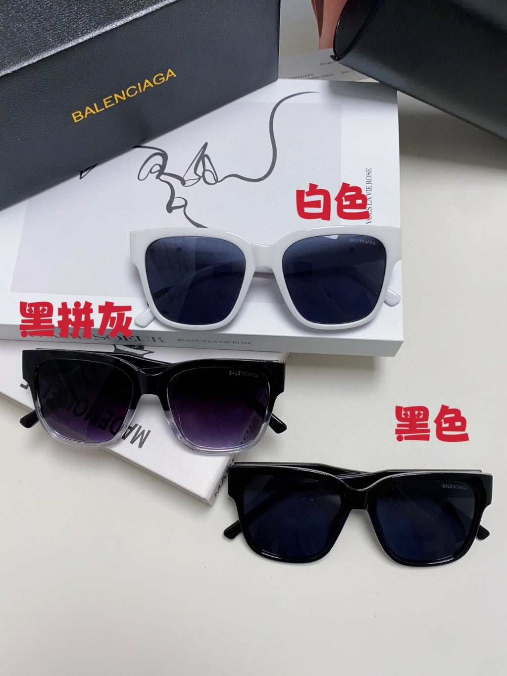 Balenciaga Fashion Blue Lens Sunglasses for Men & Women - detail image 8