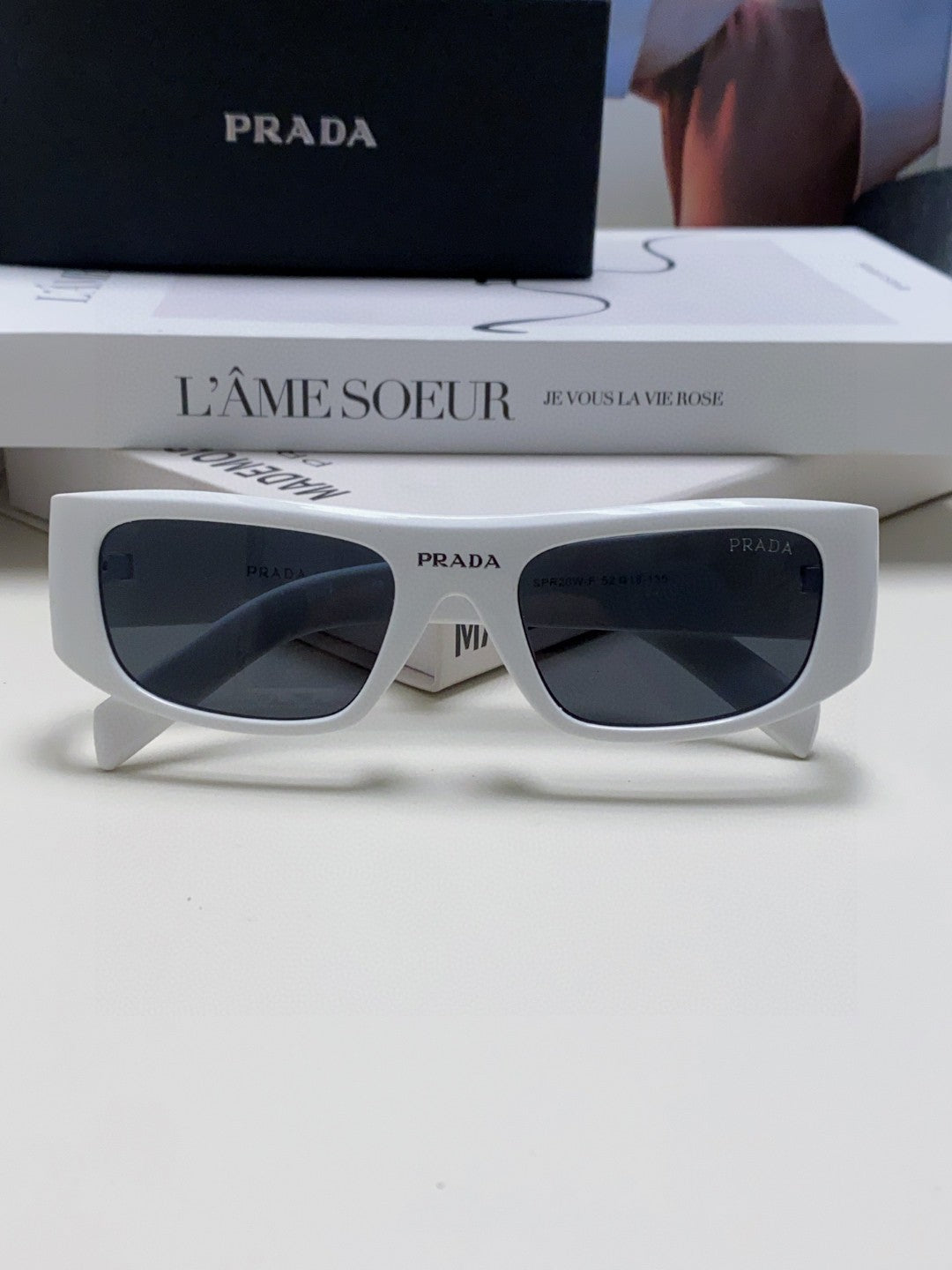 Prada Rectangular Gray Lens Sunglasses for Men & Women - 358407 - detail image 6