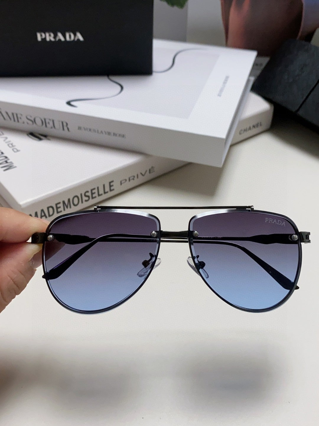 Prada Fashion Blue Lens Sunglasses for Men & Women - 358415 - detail image 3