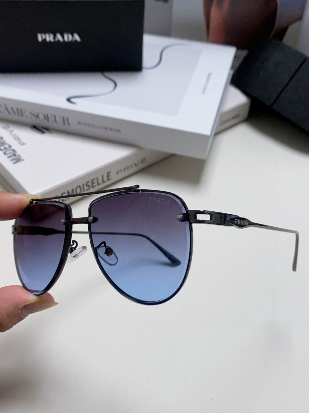 Prada Fashion Blue Lens Sunglasses for Men & Women - 358415 - detail image 5