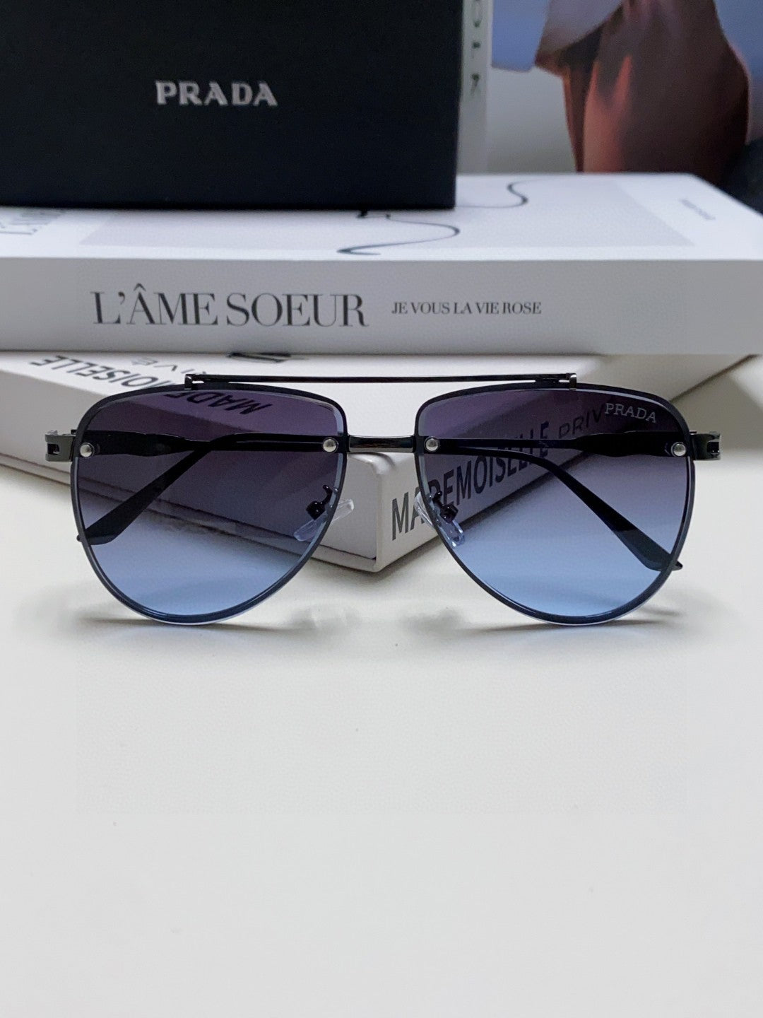 Prada Fashion Blue Lens Sunglasses for Men & Women - 358415 - detail image 6