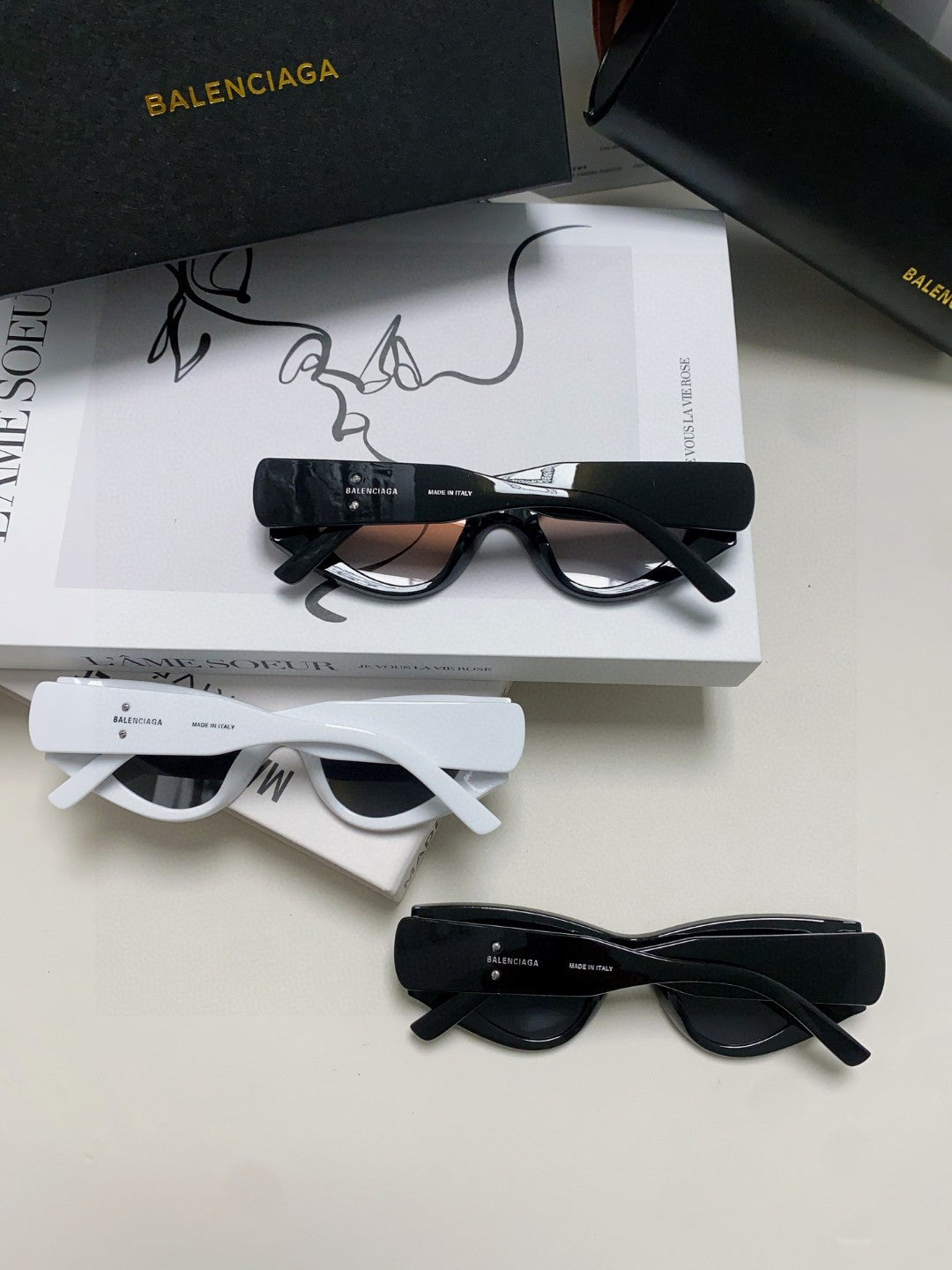 Balenciaga Polarized Cat-Eye Orange Lens Sunglasses for Men & Women - detail image 10