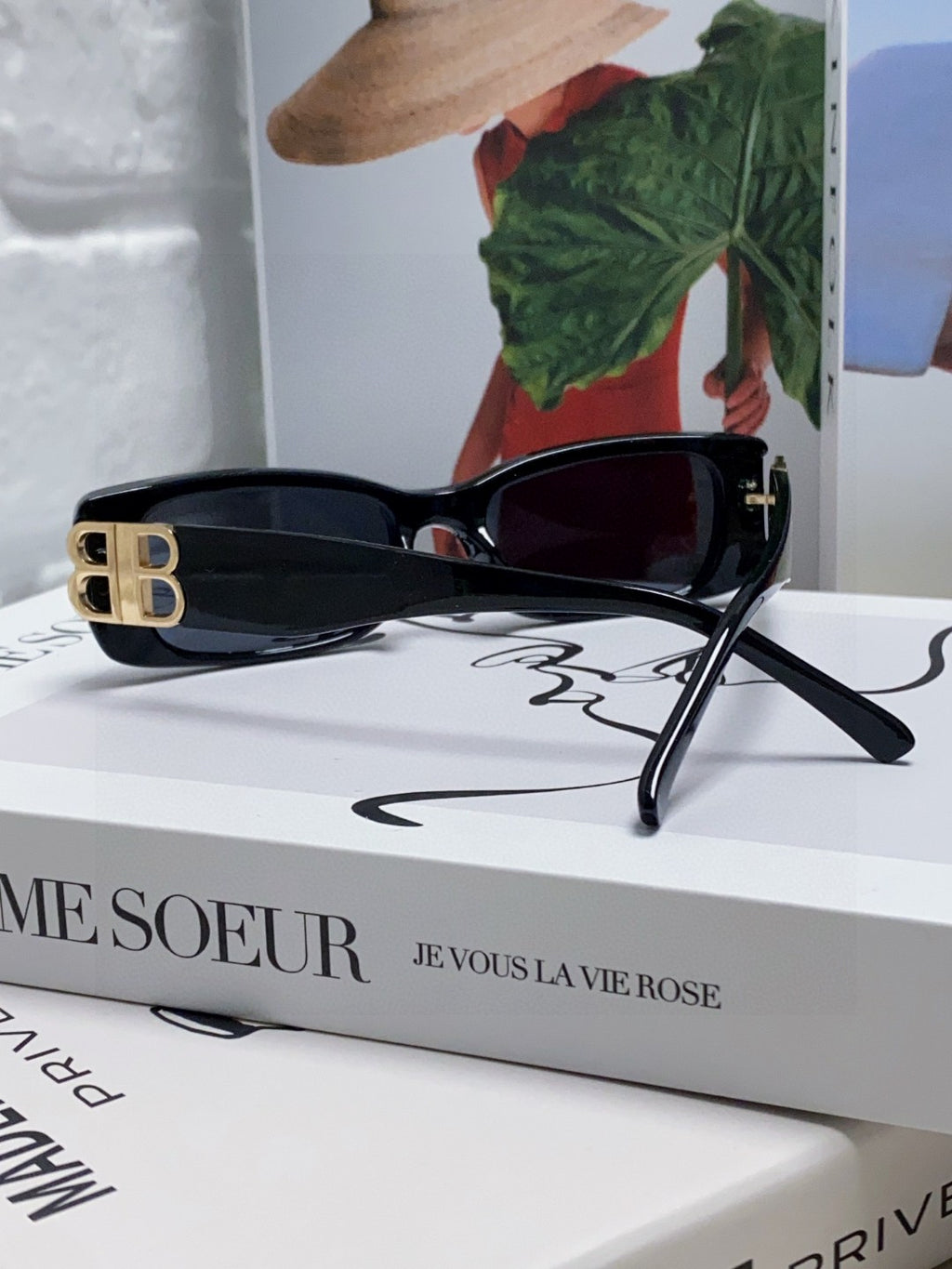 Balenciaga Rectangular Orange Lens Sunglasses for Men & Women - detail image 4