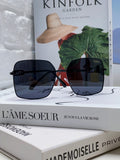 Fendi Polarized Metal Oversized Black Lens Sunglasses for Women - 358751