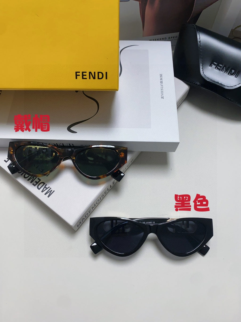 Fendi Metal Cat-Eye Gray Lens Sunglasses for Women - 432740 - detail image 9