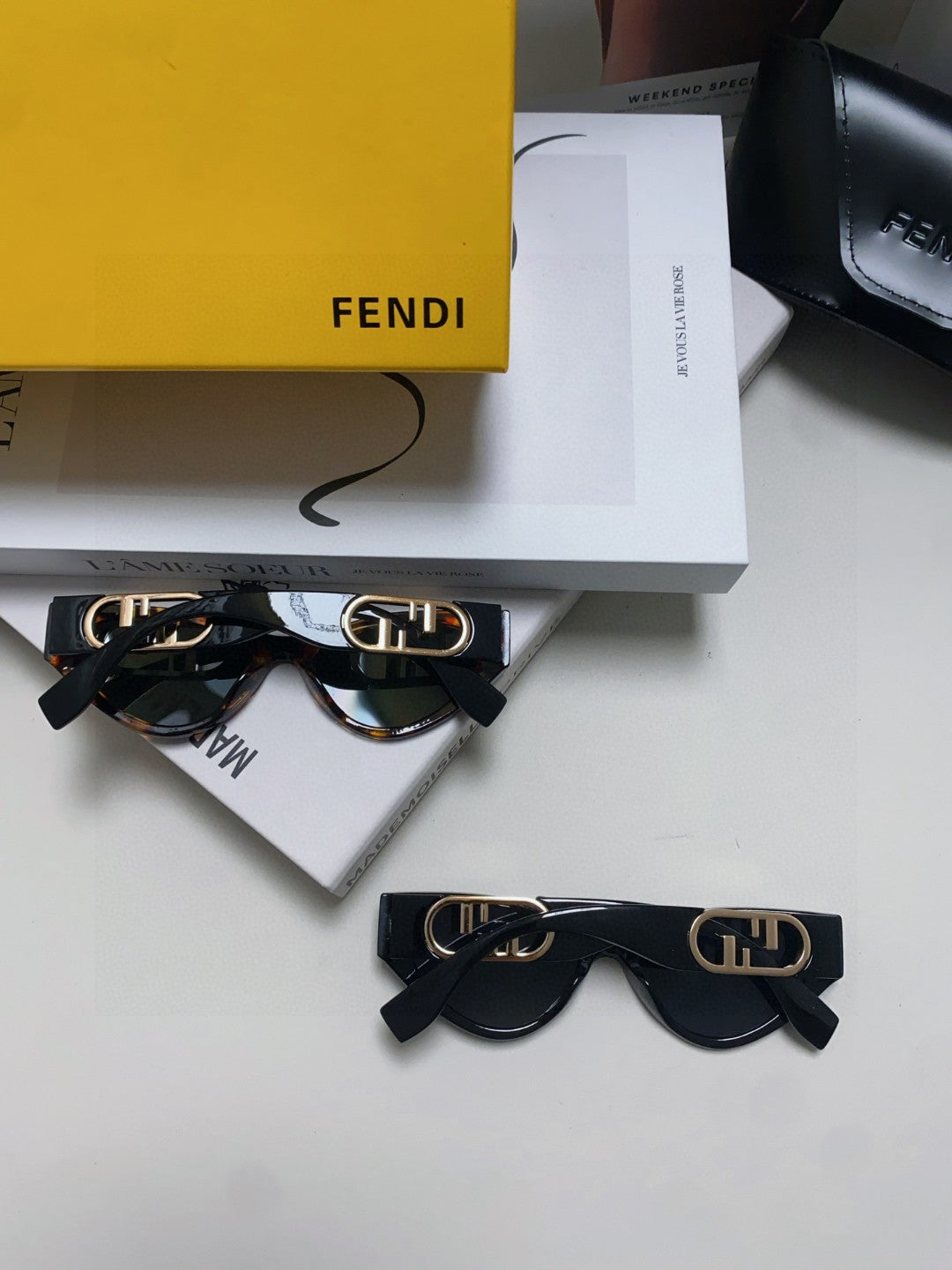Fendi Metal Cat-Eye Gray Lens Sunglasses for Women - 432740 - detail image 8