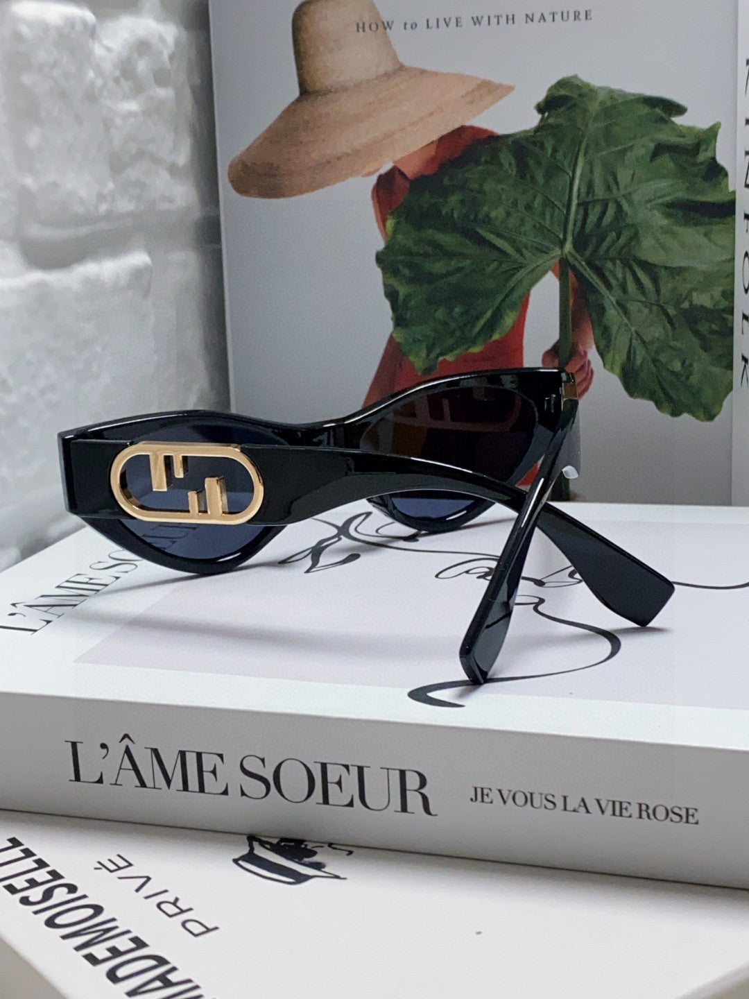 Fendi Metal Cat-Eye Blue Lens Sunglasses for Women - 432741 - detail image 2