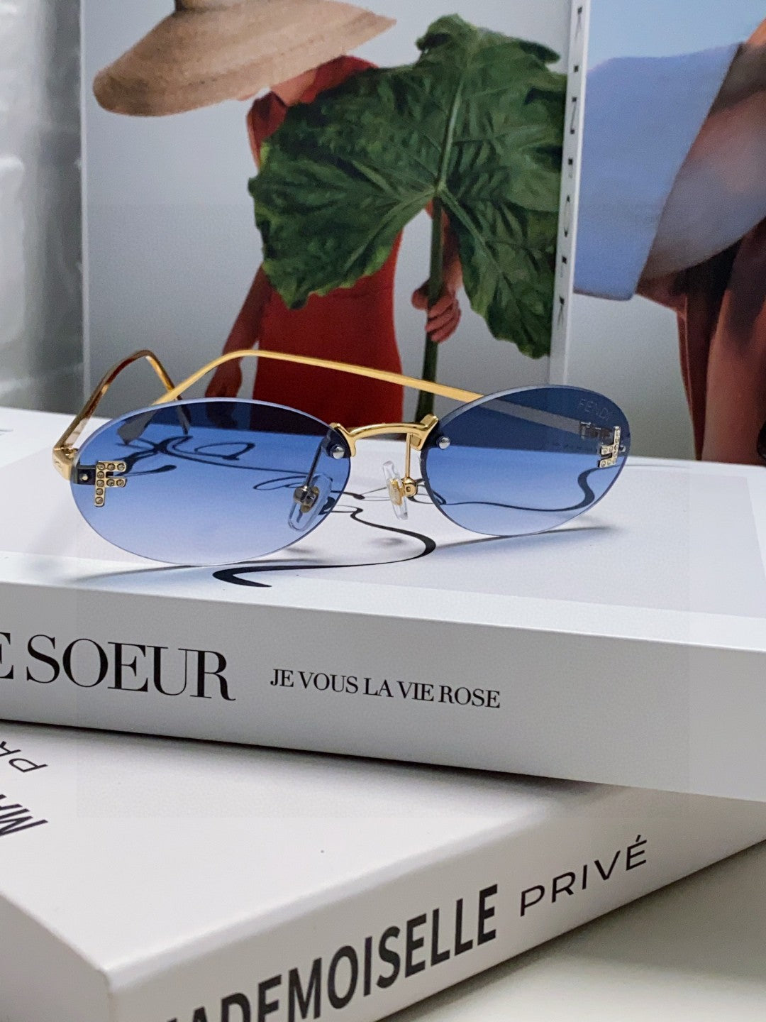 Fendi Lightweight Metal Rimless Gray Lens Sunglasses for Men & Women - 358754 - detail image 3