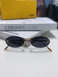 Fendi Lightweight Metal Rimless Gold Lens Sunglasses for Men & Women