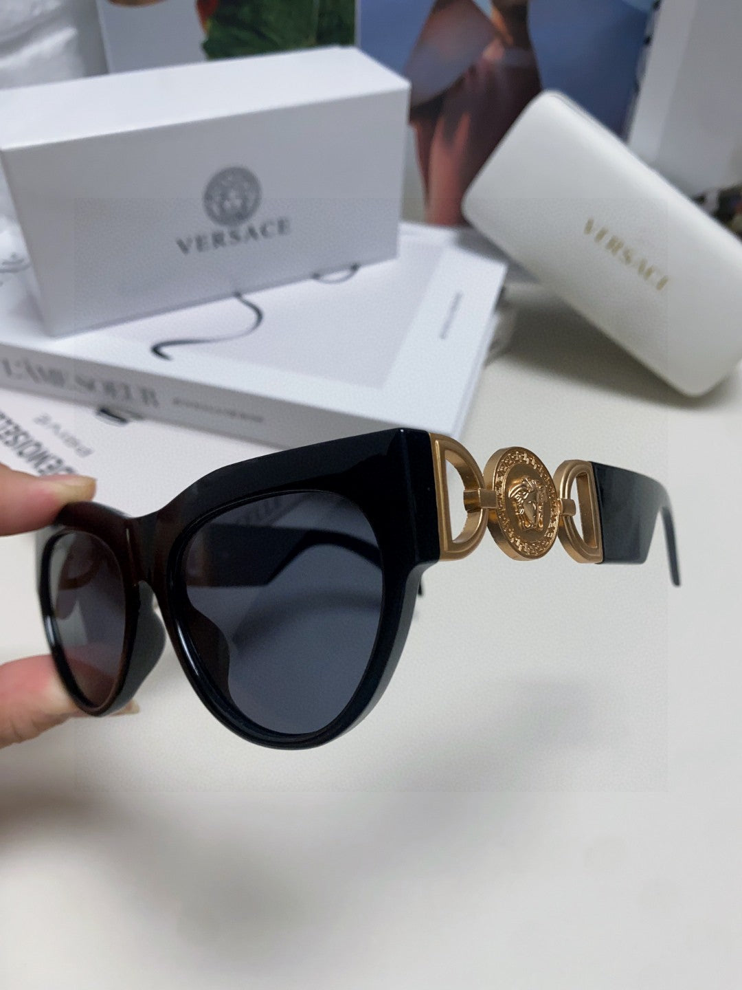Versace Fashion Black Lens Sunglasses for Men & Women - 487812 - detail image 7