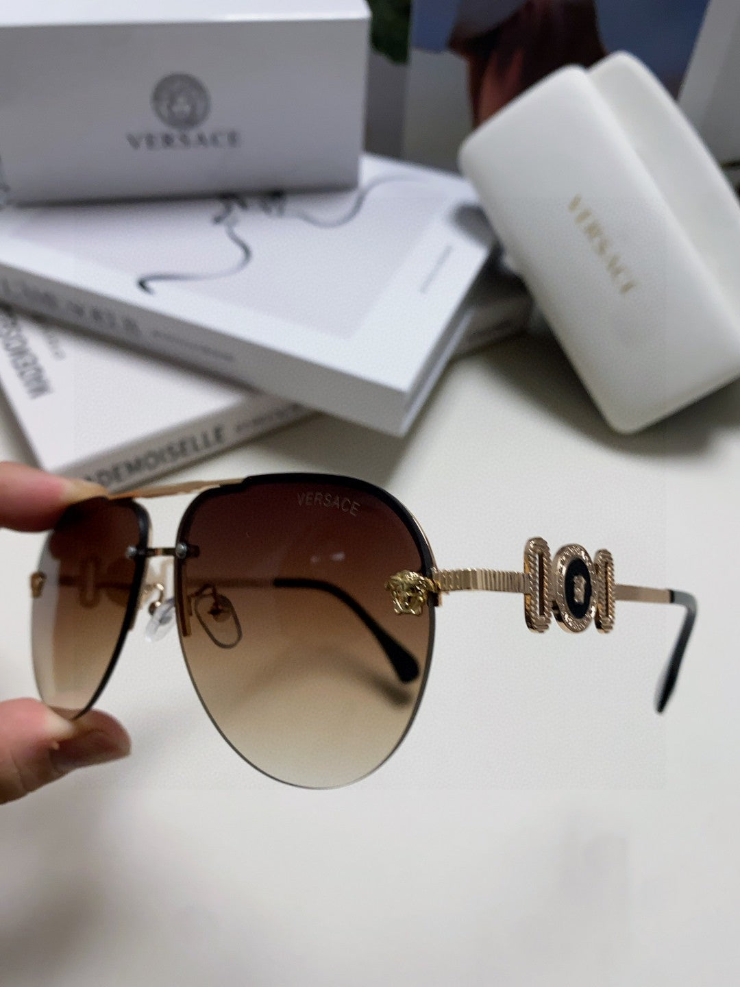 Versace Polarized Fashion Brown Lens Sunglasses for Men & Women - 358786 - detail image 5