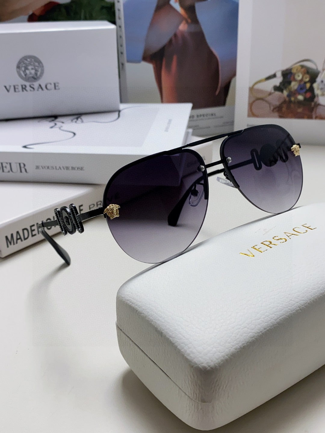Versace Polarized Fashion Gray Lens Sunglasses for Men & Women - detail image 7