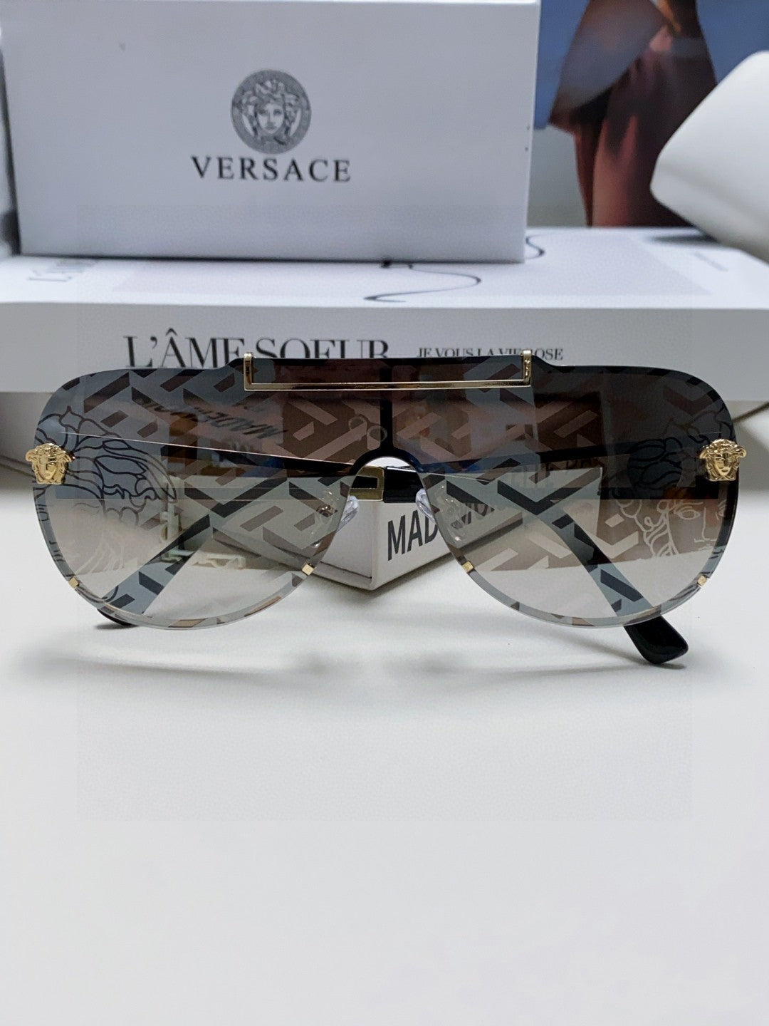 Versace Oversized Gray Lens Sunglasses for Men & Women - 487815 - detail image 6