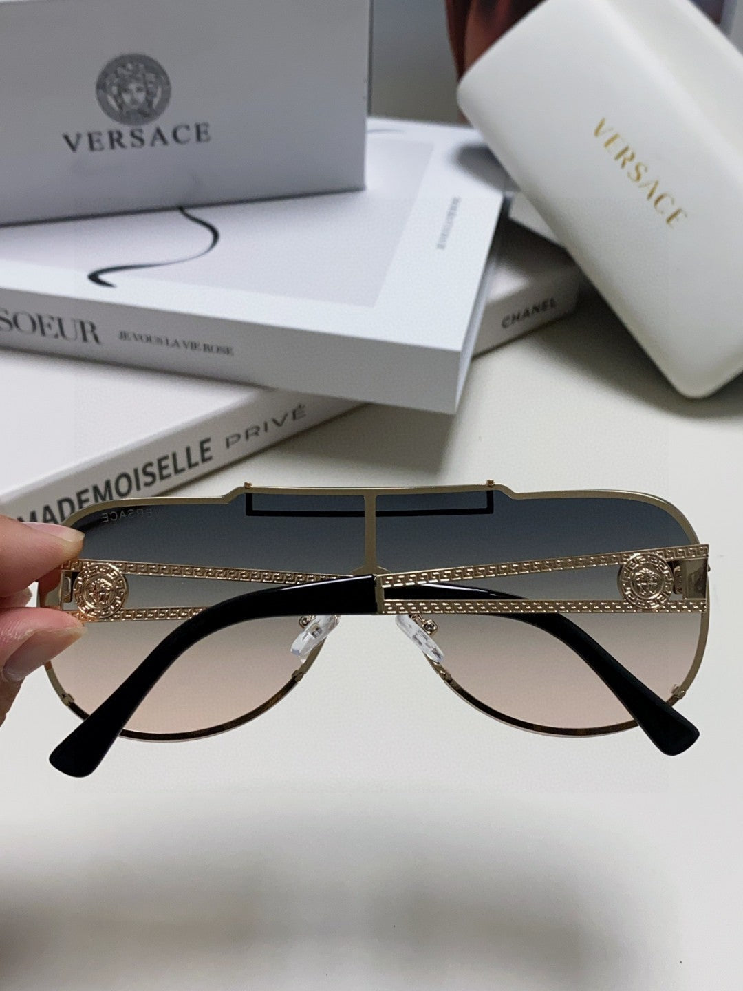 Versace Oversized Silver Lens Sunglasses for Men & Women - 487816 - detail image 4
