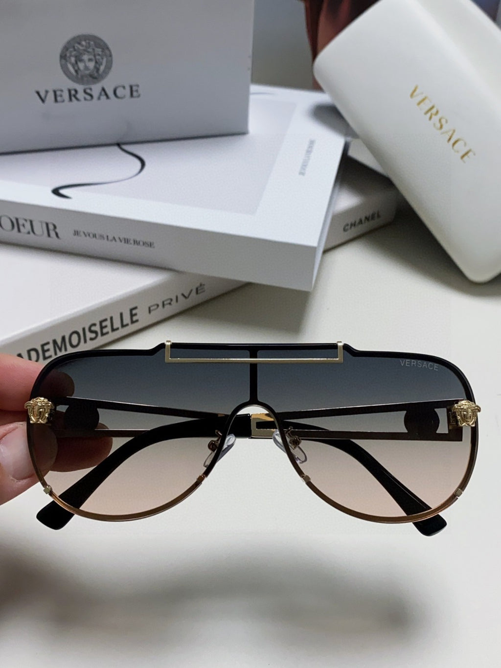 Versace Oversized Silver Lens Sunglasses for Men & Women - 487816 - detail image 3