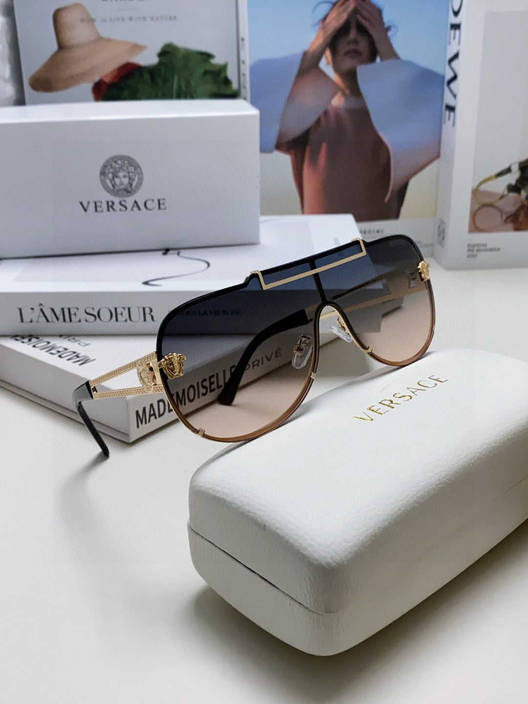 Versace Oversized Silver Lens Sunglasses for Men & Women - 487816 - detail image 7