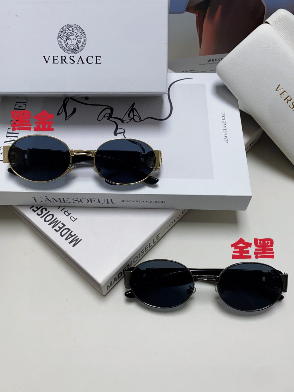Versace VES71 Oval Silver Lens Sunglasses for Men & Women - detail image 9