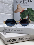 Versace VES71 Oval Blue Lens Sunglasses for Men & Women