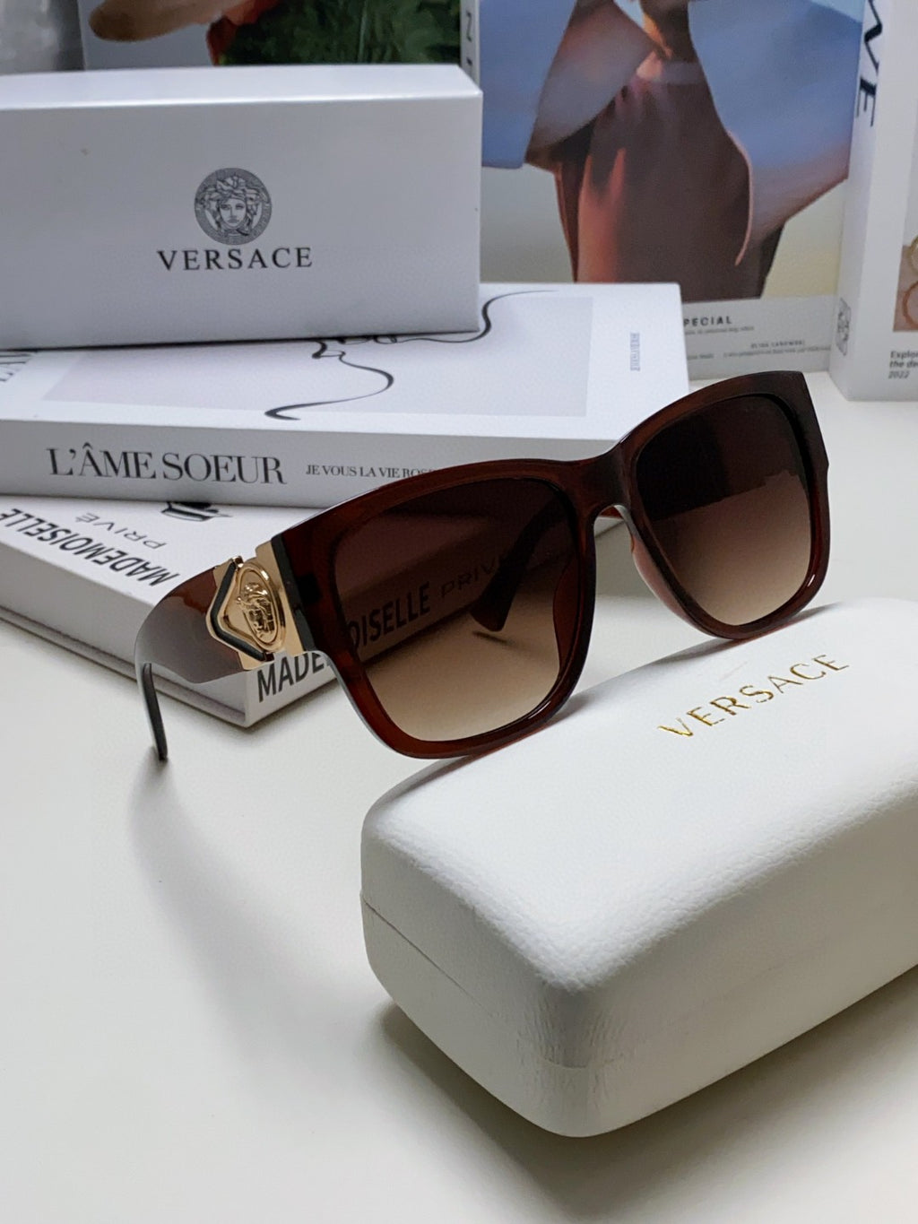 Versace Oversized Silver Lens Sunglasses for Men & Women - 372489 - detail image 7