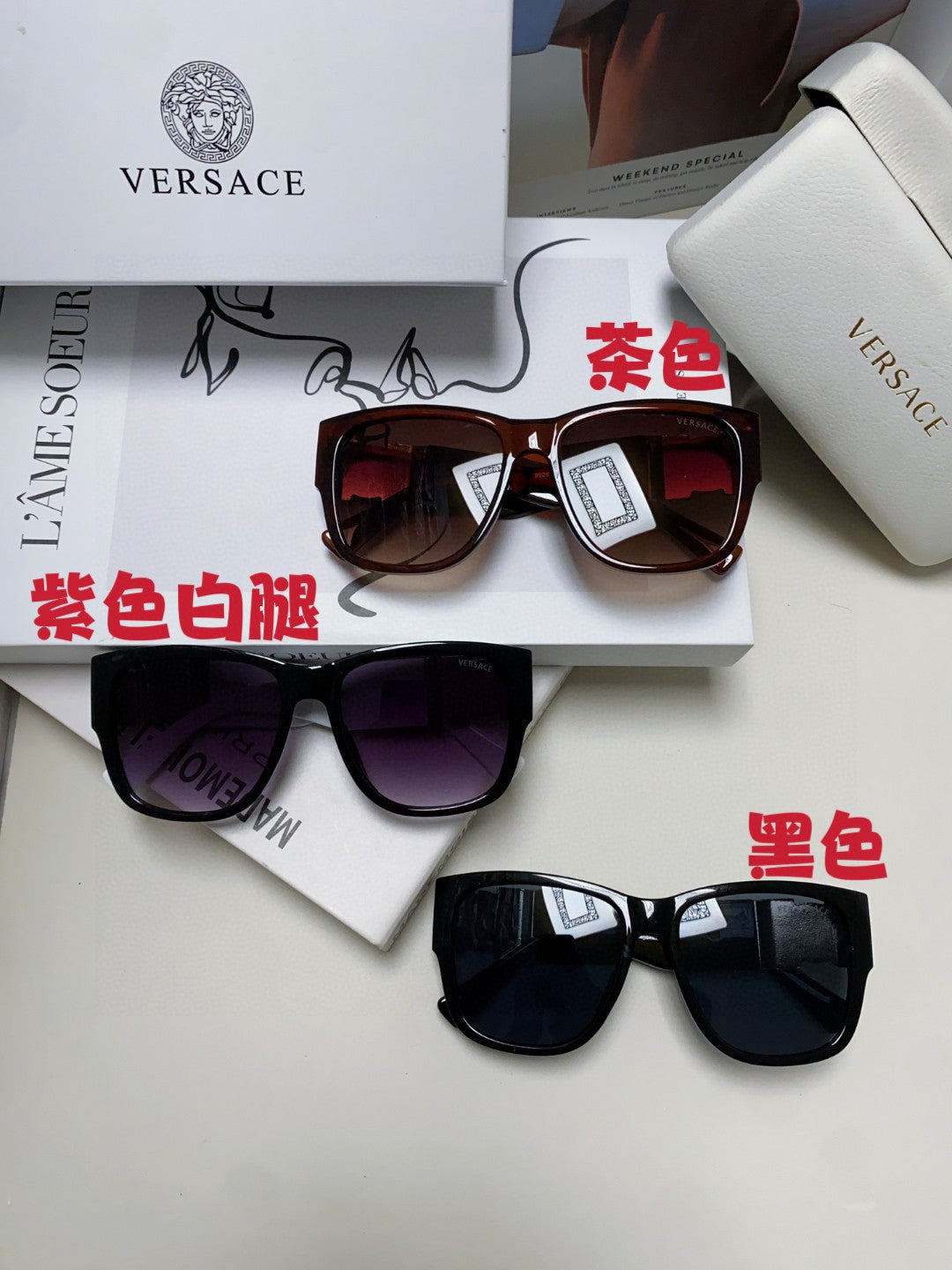 Versace Oversized Silver Lens Sunglasses for Men & Women - 372489 - detail image 9
