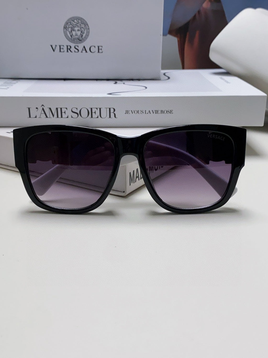 Versace Oversized Silver Lens Sunglasses for Men & Women - 372490 - detail image 6
