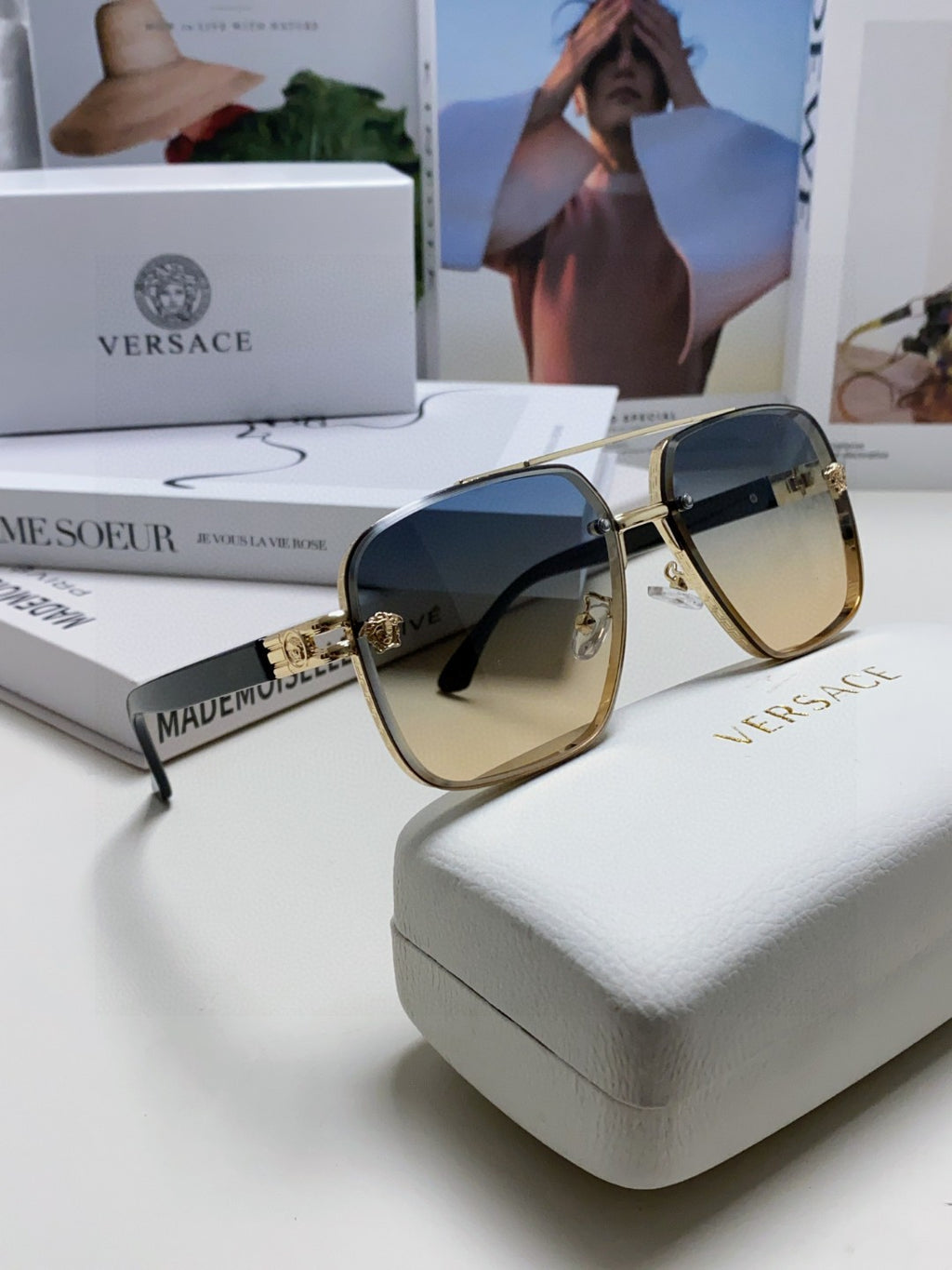Versace Polarized Fashion Gray Lens Sunglasses for Men - 372486 - detail image 7