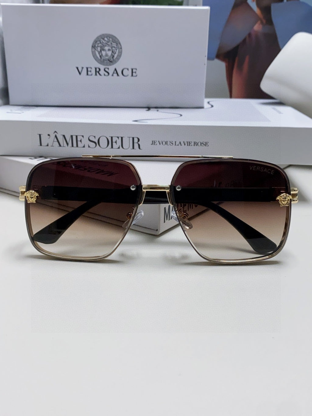 Versace Polarized Fashion Gray Lens Sunglasses for Men - 372487 - detail image 6