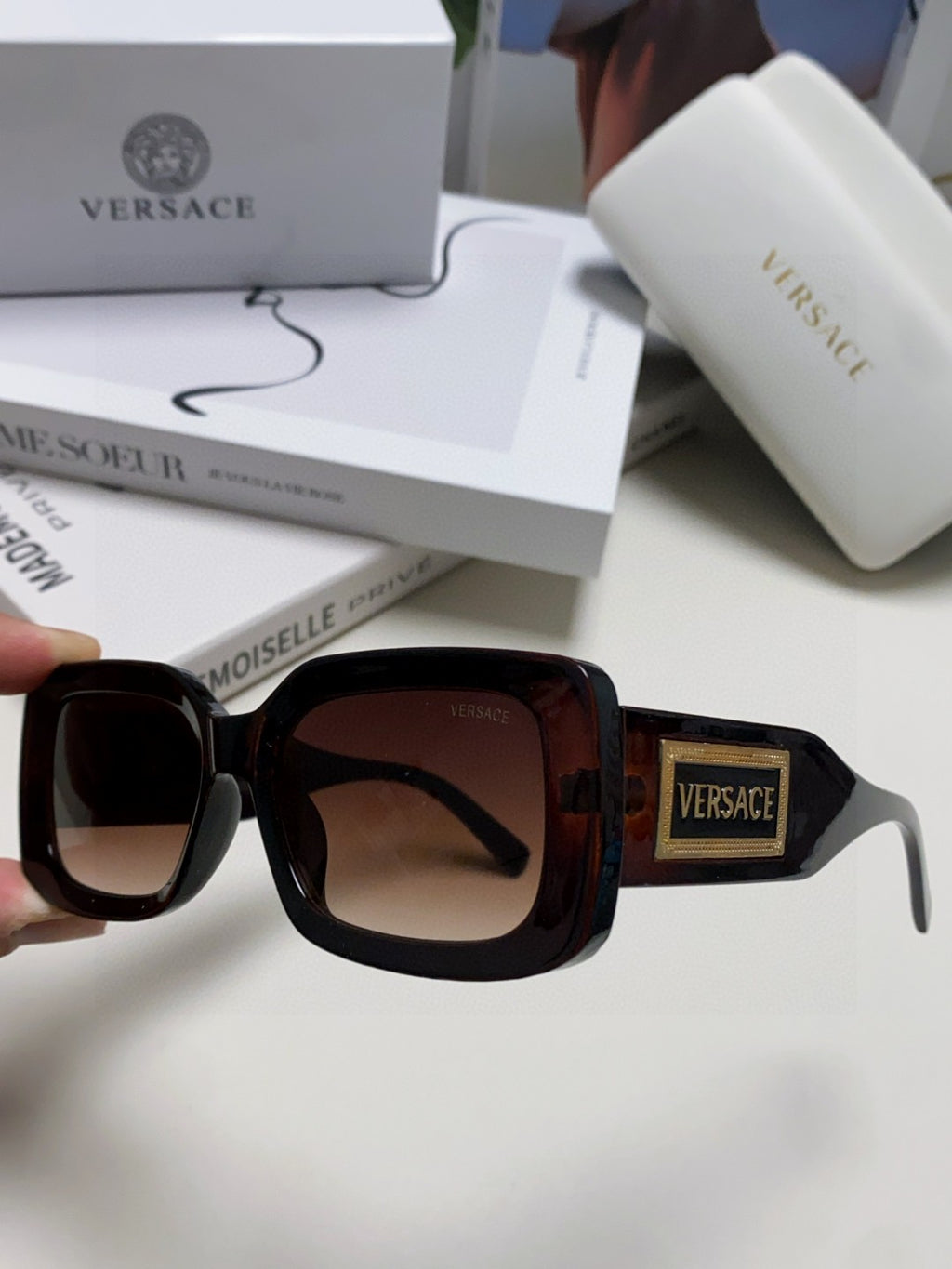 Versace Polarized Fashion Silver Lens Sunglasses for Men & Women - 416373 - detail image 5
