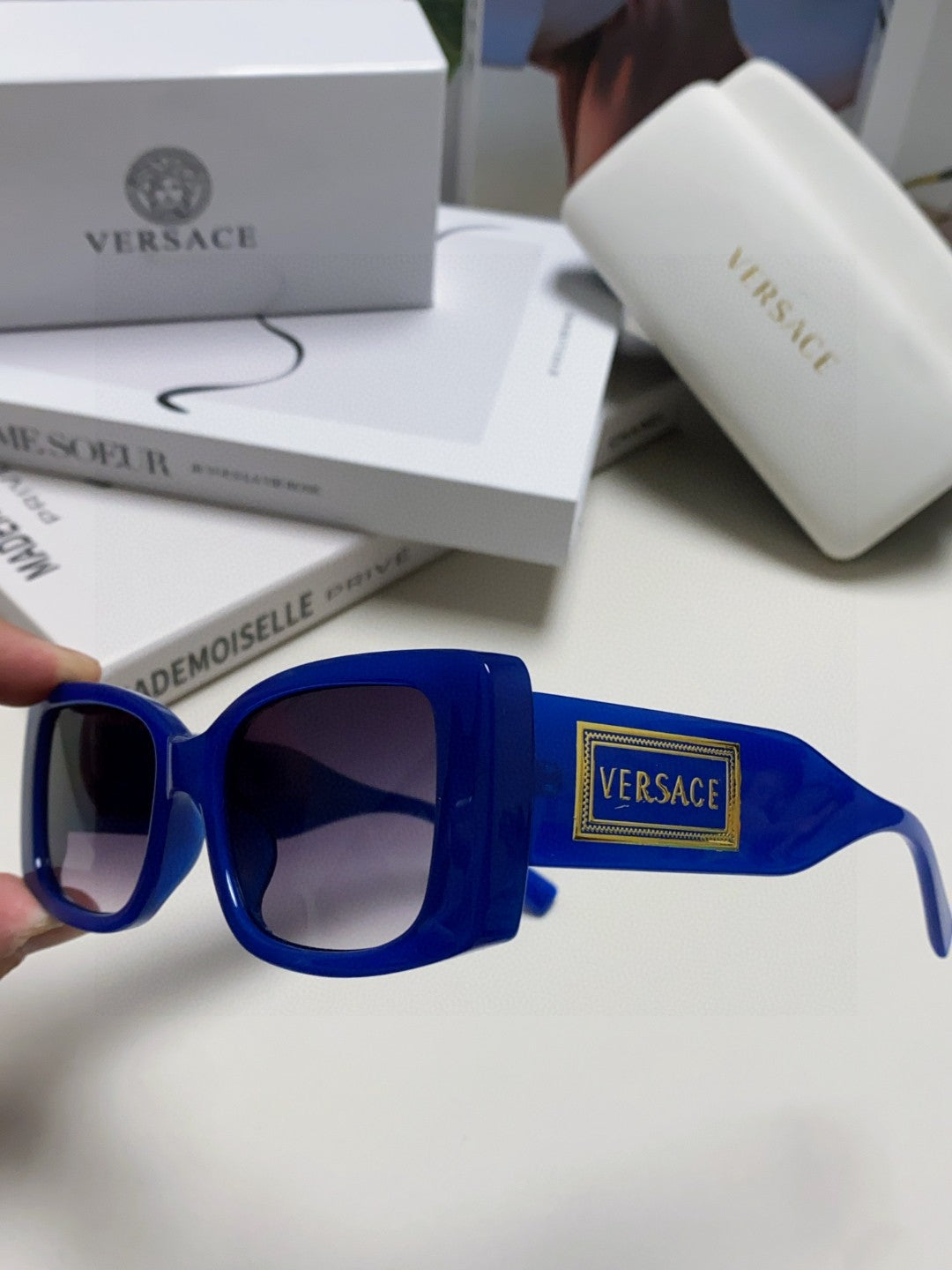 Versace Polarized Fashion Blue Lens Sunglasses for Men & Women - 449861 - detail image 5