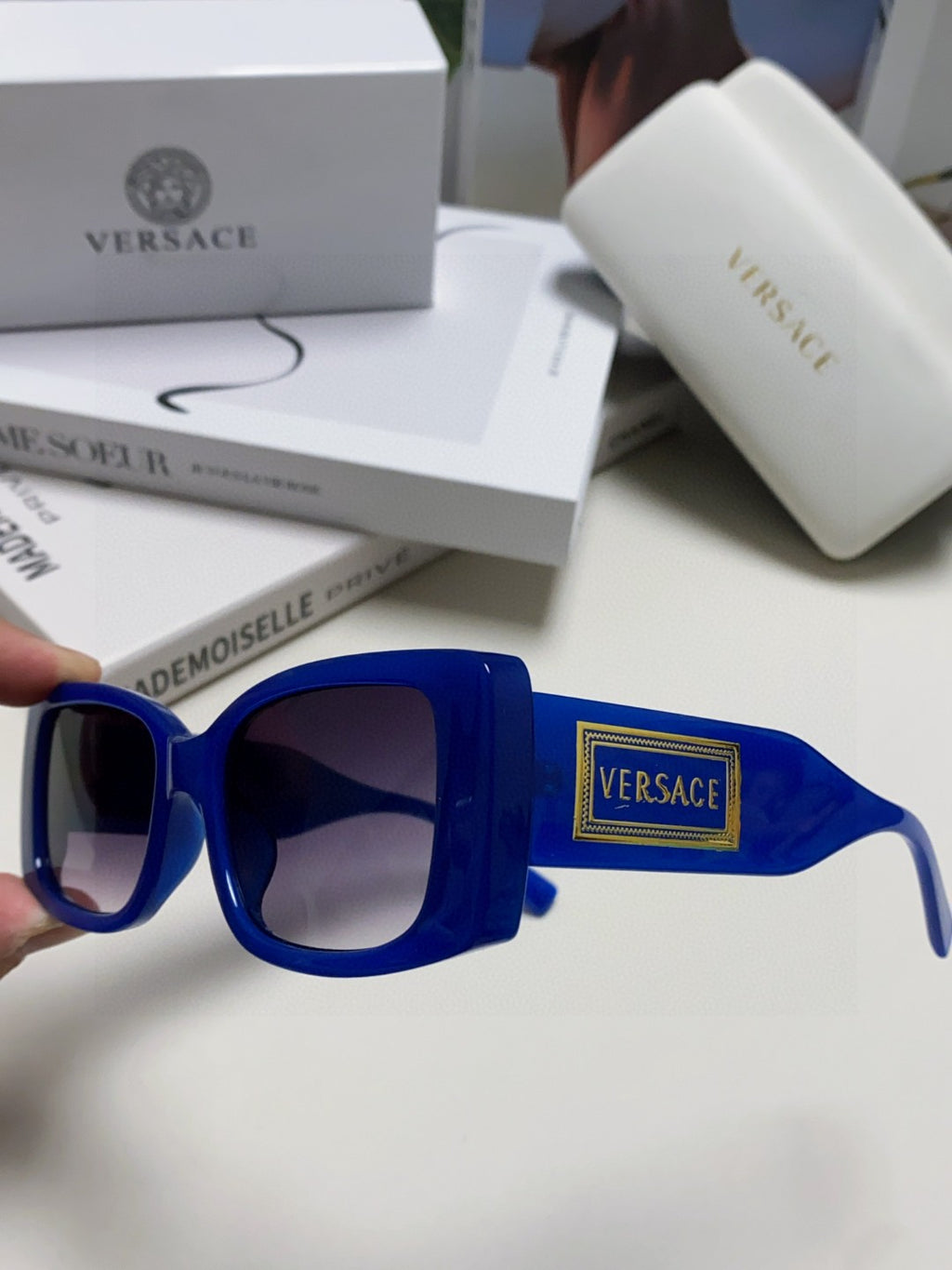 Versace Polarized Fashion Blue Lens Sunglasses for Men & Women - 416374 - detail image 5