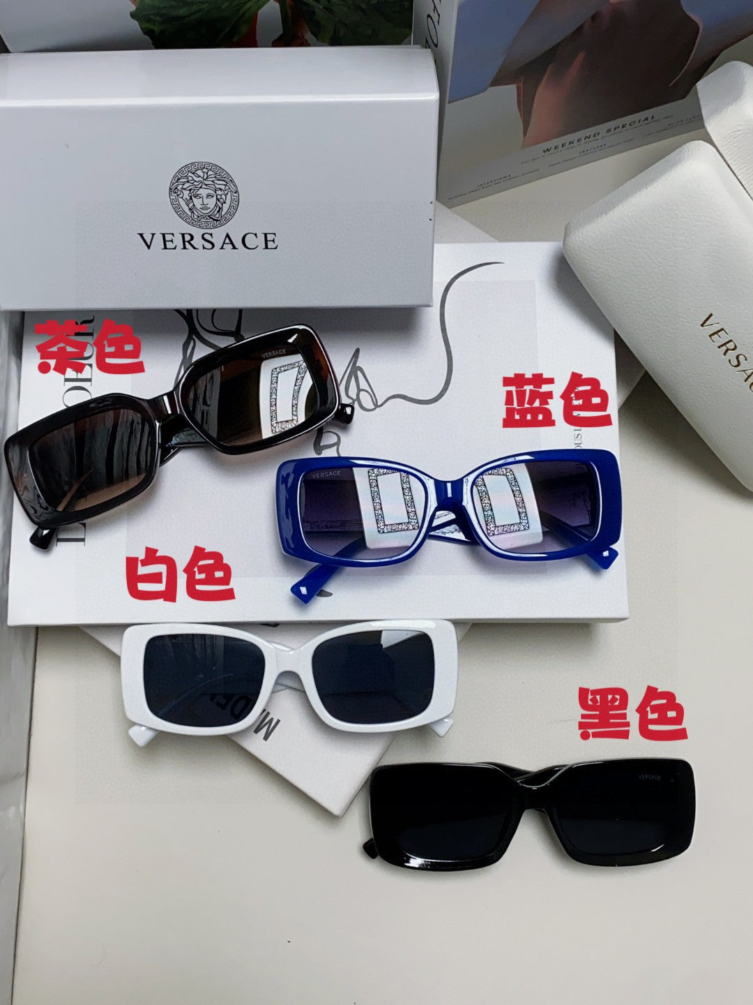 Versace Polarized Fashion Blue Lens Sunglasses for Men & Women - 449862 - detail image 8