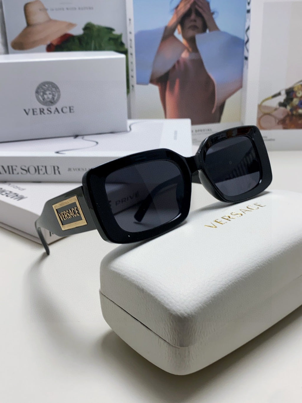 Versace Polarized Fashion Blue Lens Sunglasses for Men & Women - detail image 7