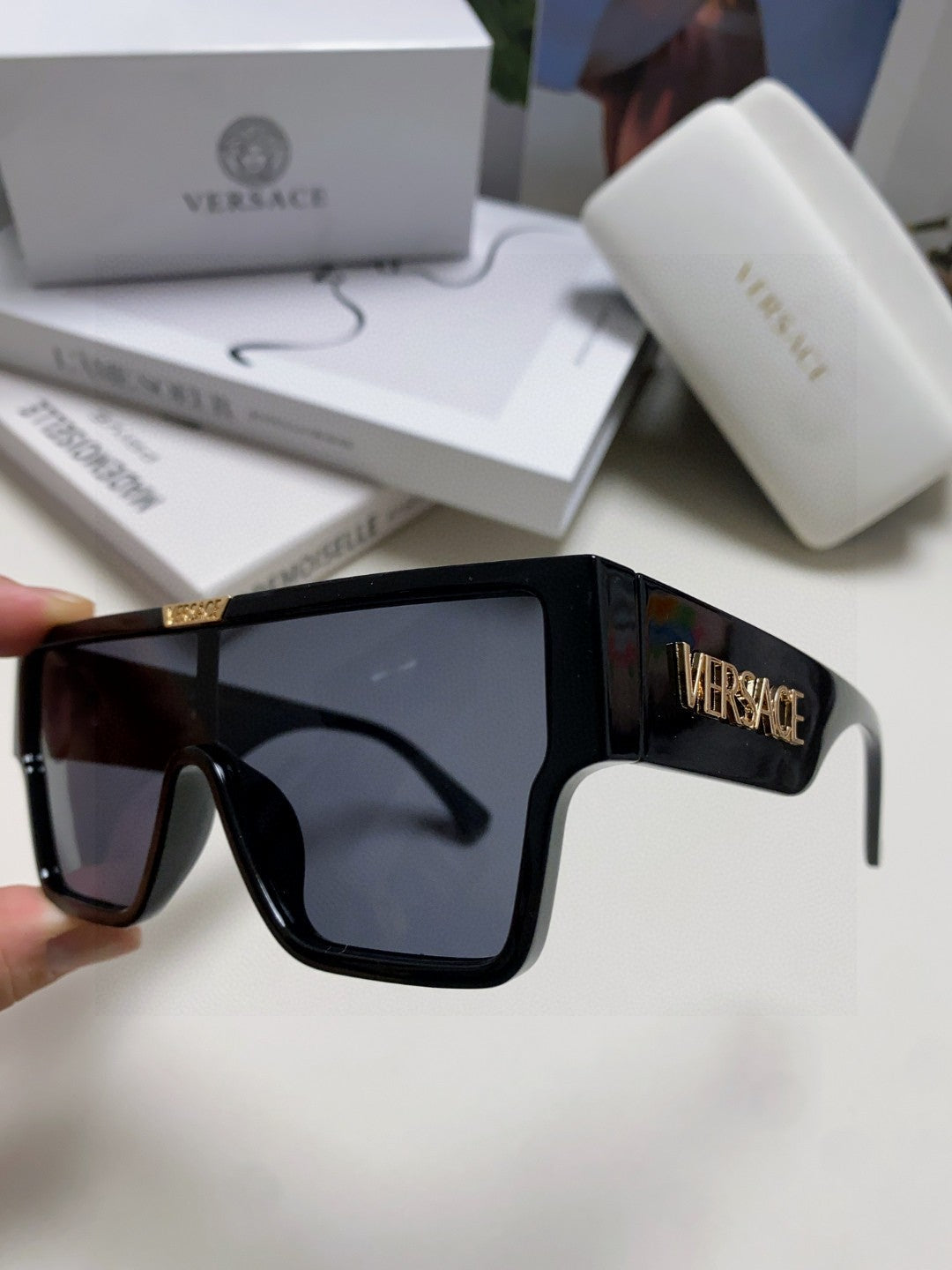 Versace Square Black Lens Sunglasses for Men & Women - 449866 - detail image 5