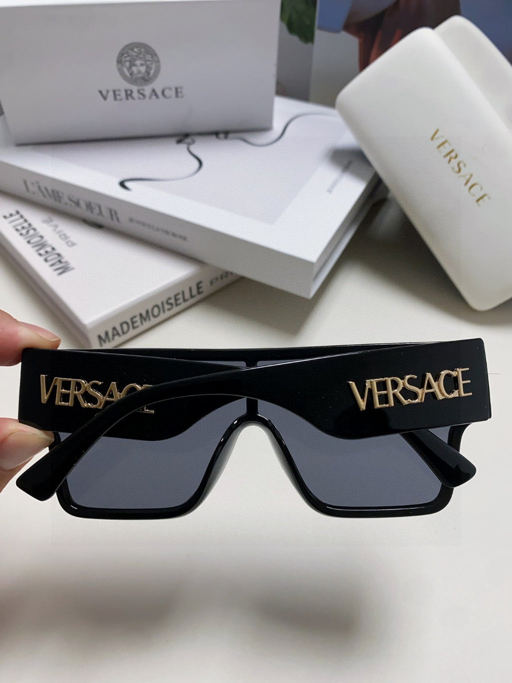 Versace Square Black Lens Sunglasses for Men & Women - 449866 - detail image 4