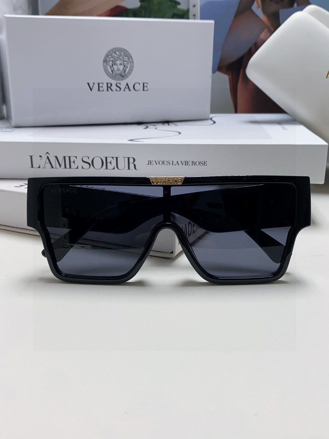 Versace Square Black Lens Sunglasses for Men & Women - 416379 - detail image 6