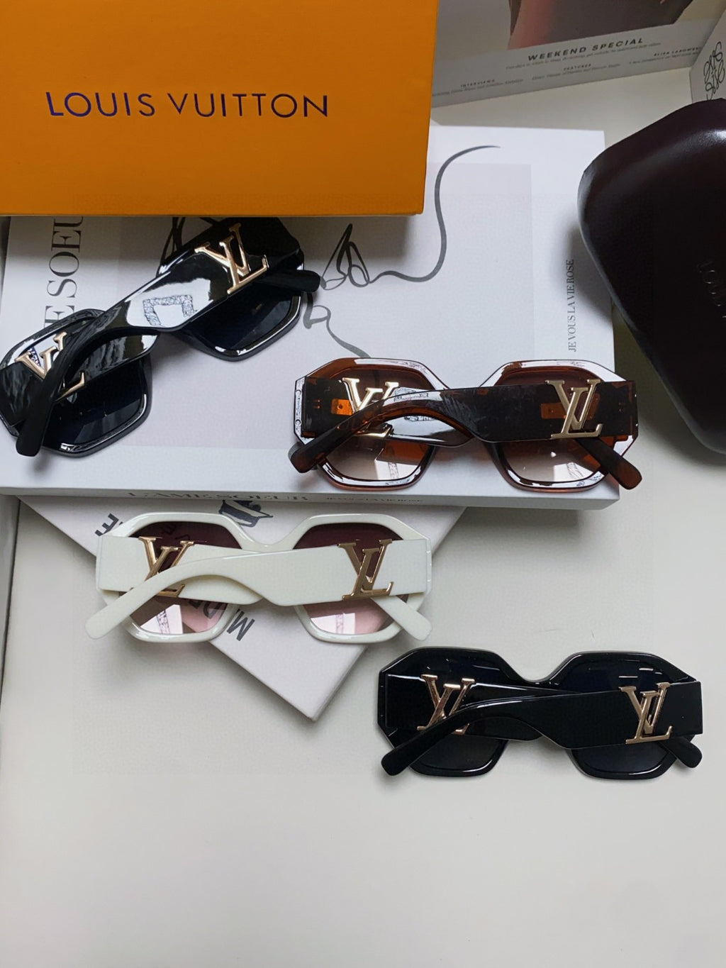 Louis Vuitton Square Gray Lens Sunglasses for Men & Women - 414912 - detail image 8