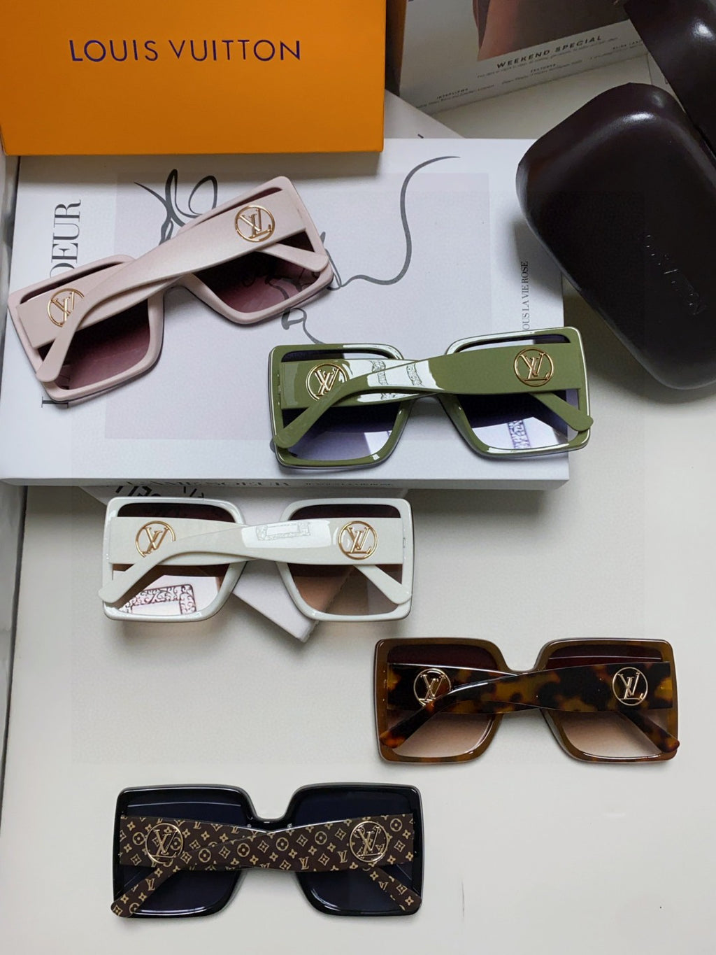Louis Vuitton Polarized Oversized Red Lens Sunglasses for Women - detail image 8