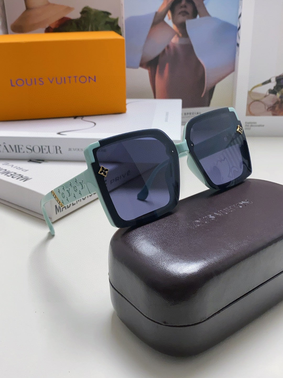 Louis Vuitton Oversized Black Lens Sunglasses for Women - detail image 7