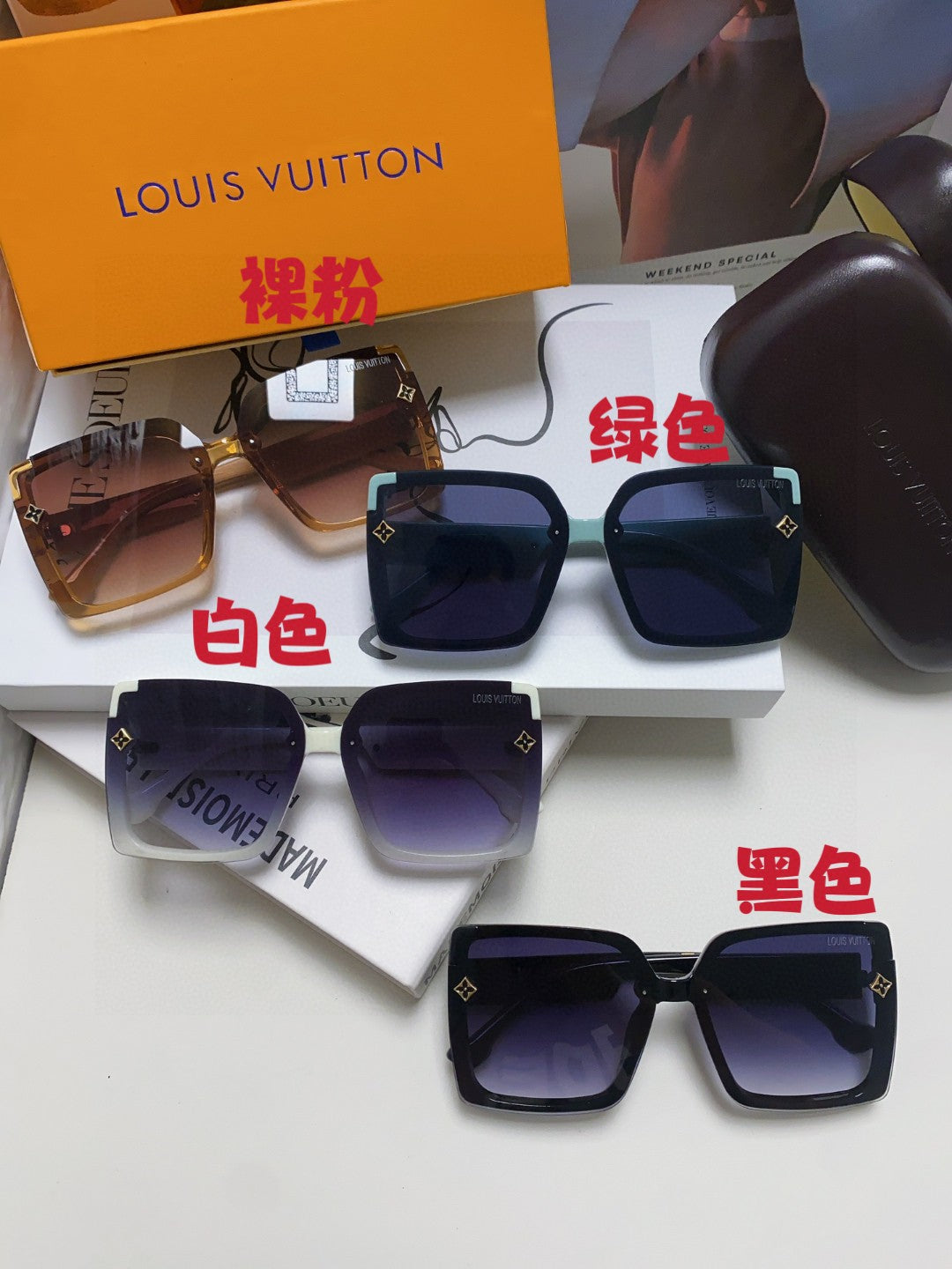 Louis Vuitton Oversized Blue Lens Sunglasses for Women - detail image 9