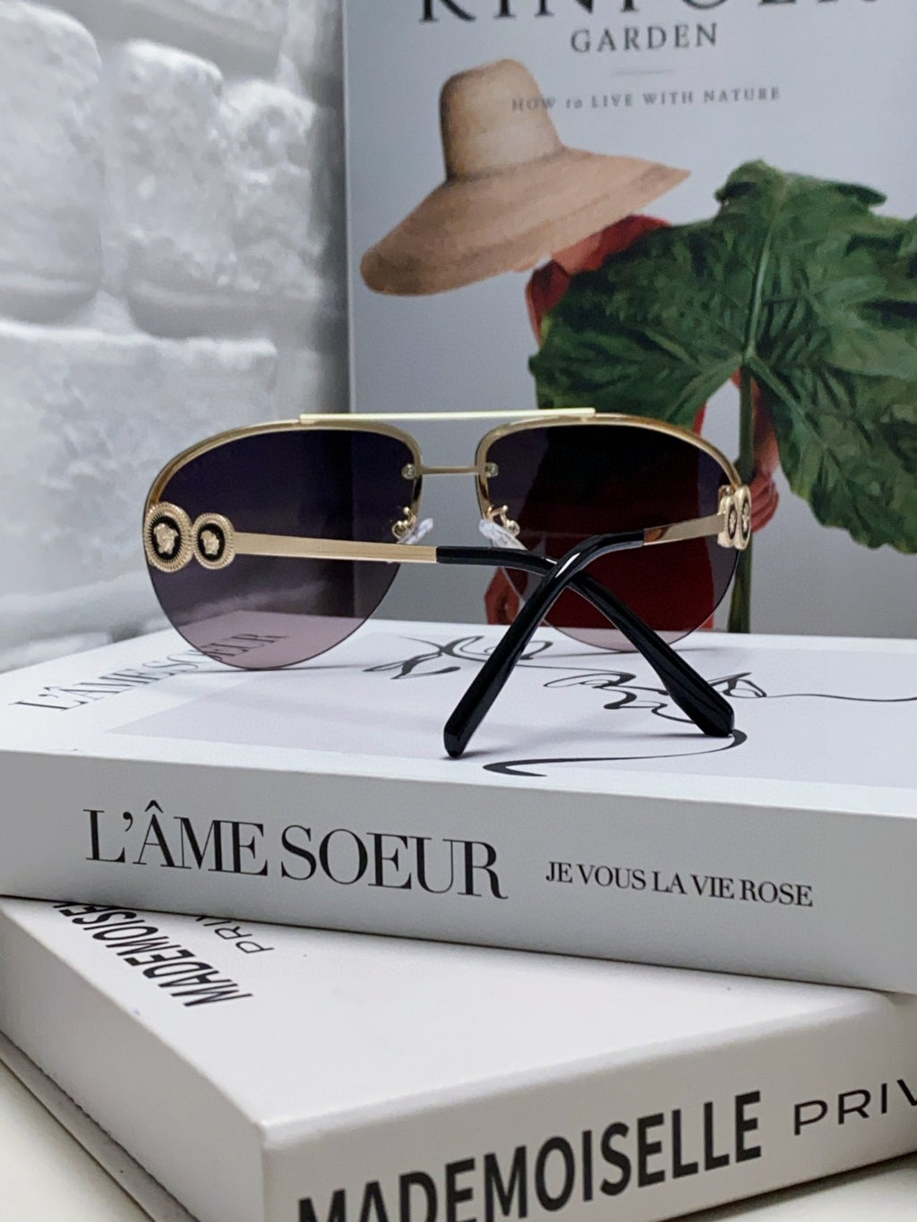 Versace VE2250 Aviator Gray Lens Sunglasses for Men & Women - detail image 2