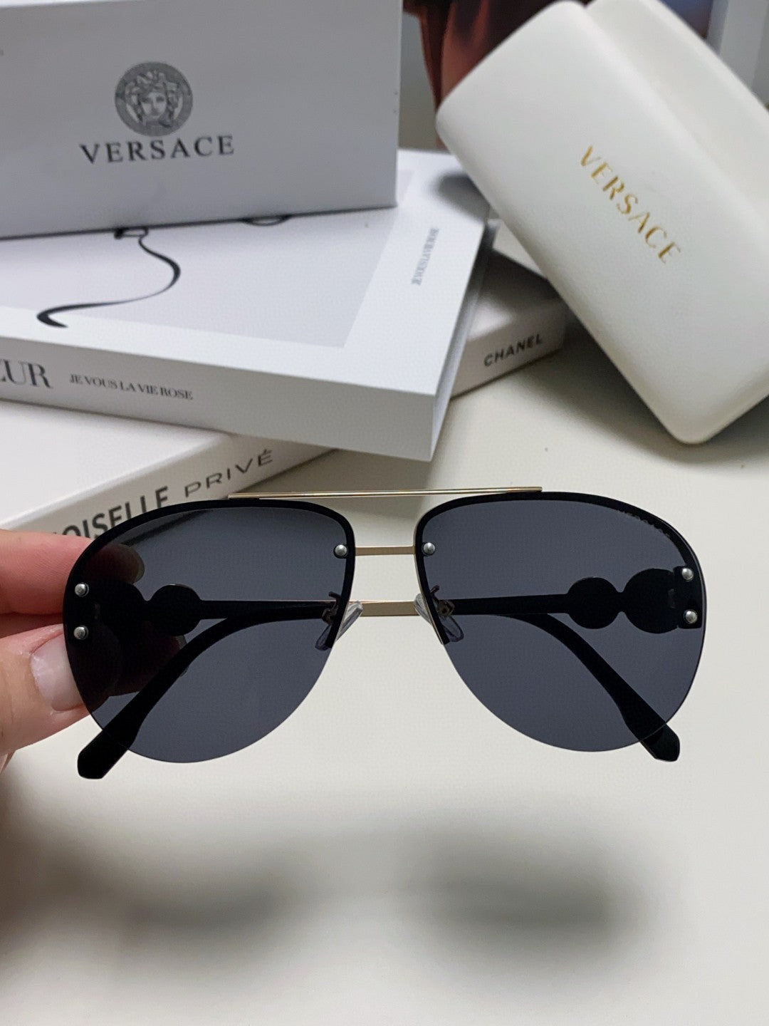 Versace VE2250 Aviator Blue Lens Sunglasses for Men & Women - 449874 - detail image 2