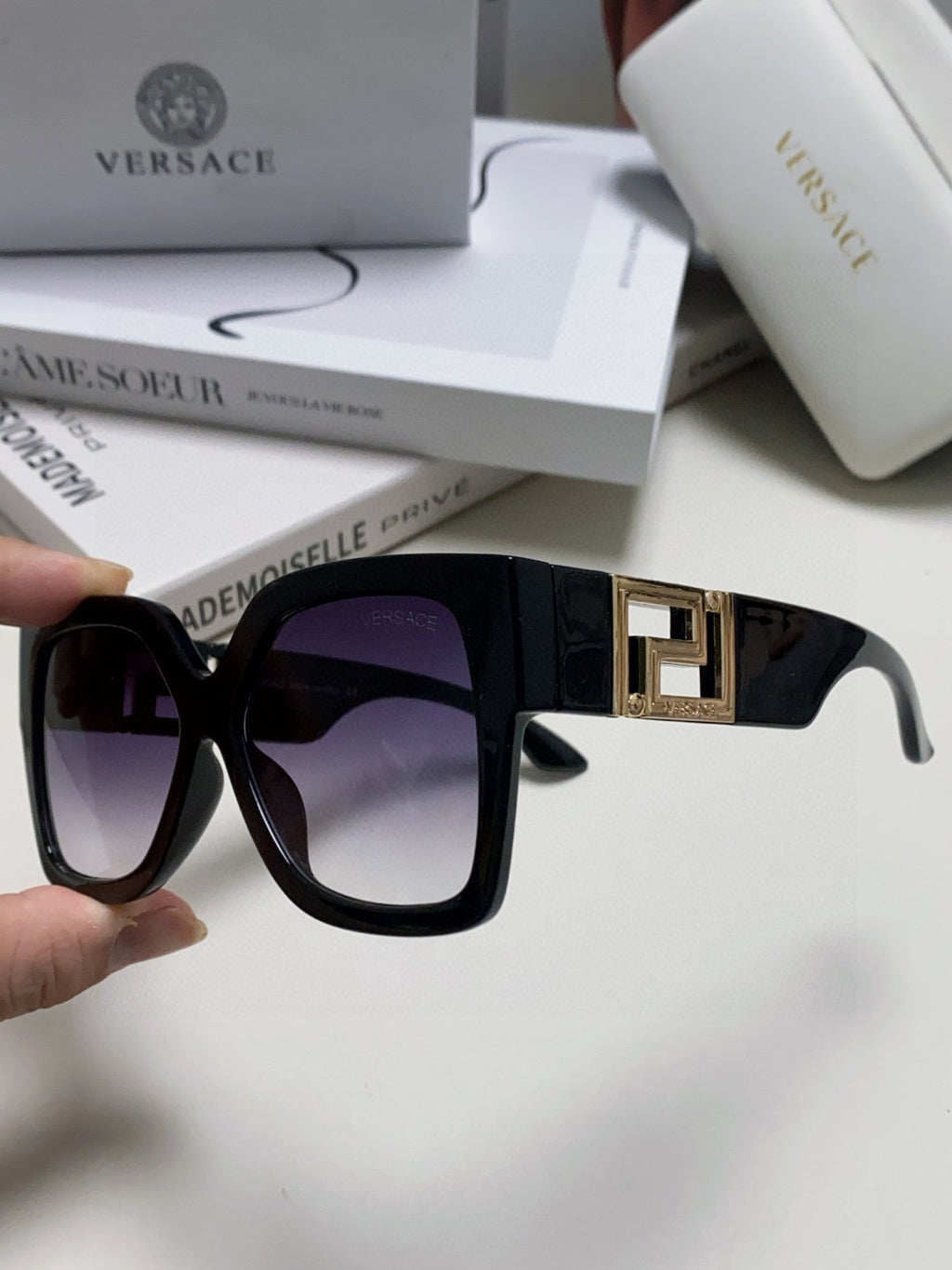 Versace Square Black Lens Sunglasses for Men & Women - 449877 - detail image 7